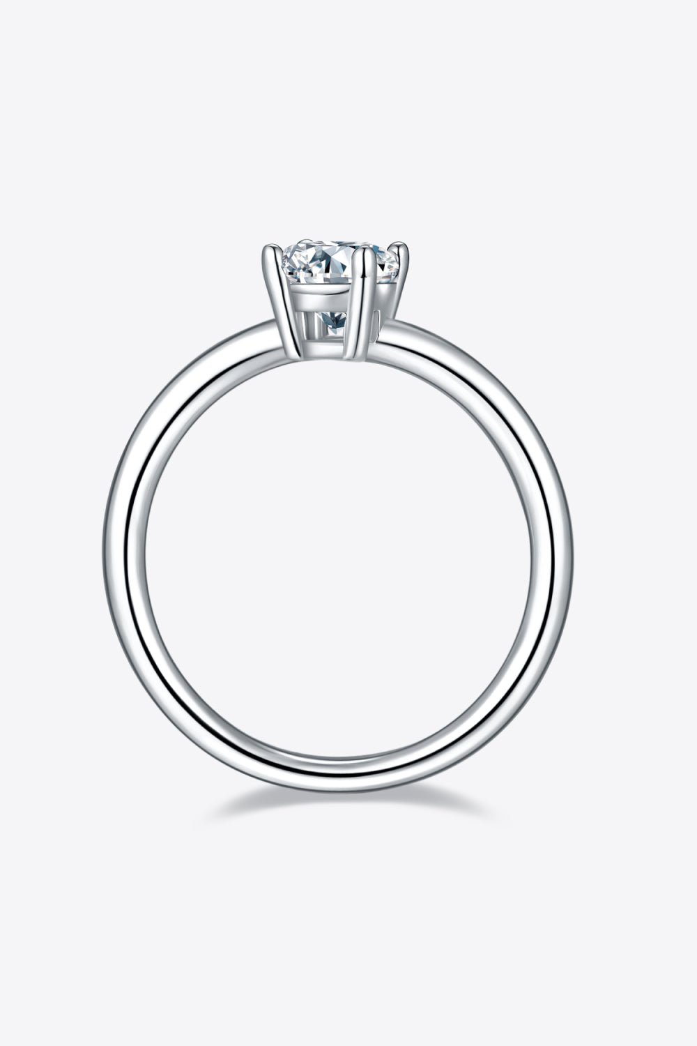 Bague solitaire en argent sterling 925 avec moissanite de 1 carat