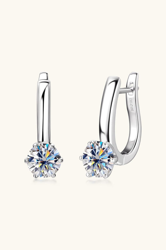 Boucles d'oreilles en argent sterling 925 avec moissanite de 2 carats