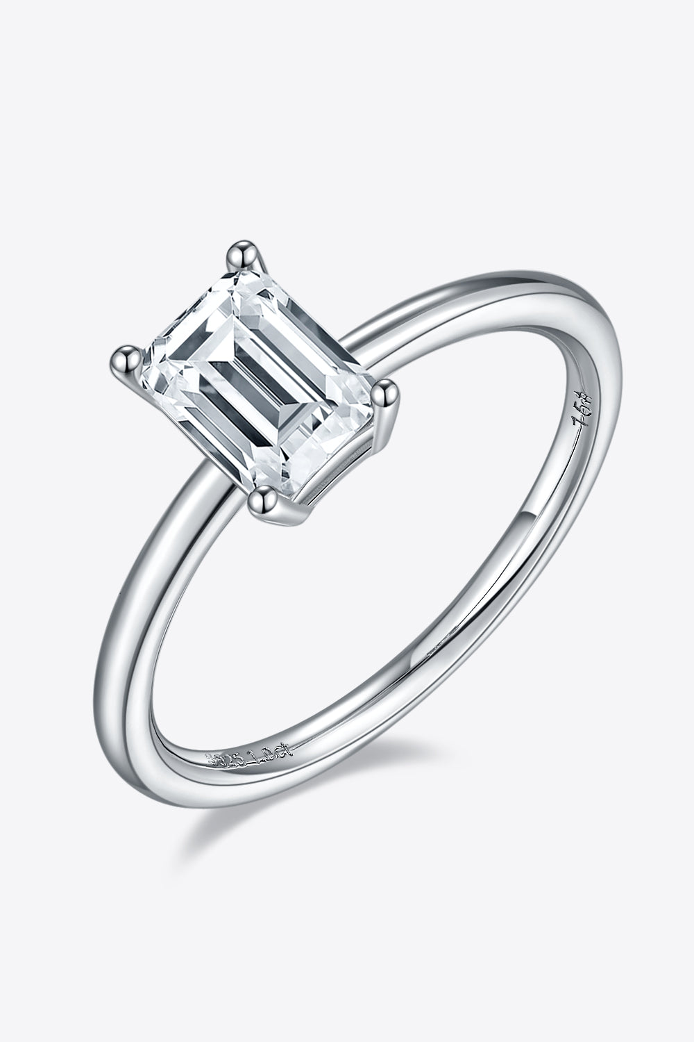 Bague solitaire en argent sterling 925 avec moissanite de 1 carat