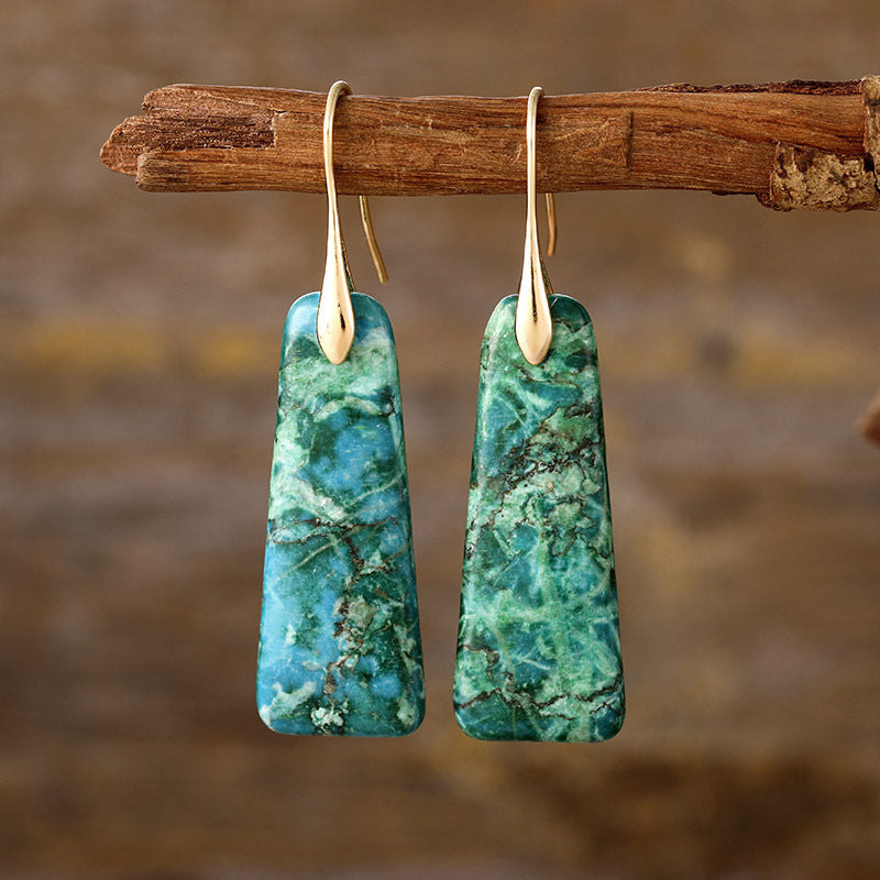 Boucles d'oreilles en cuivre et pierre naturelle