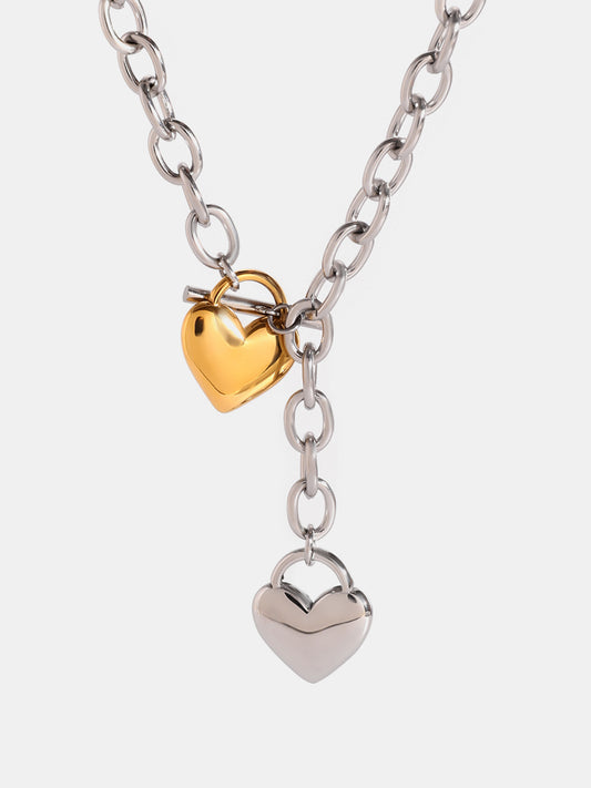 Collier chaîne coeur en acier inoxydable