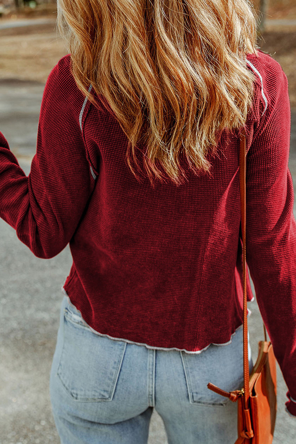 Sweat-shirt à manches longues en tricot gaufré à paillettes avec motif sapin de Noël