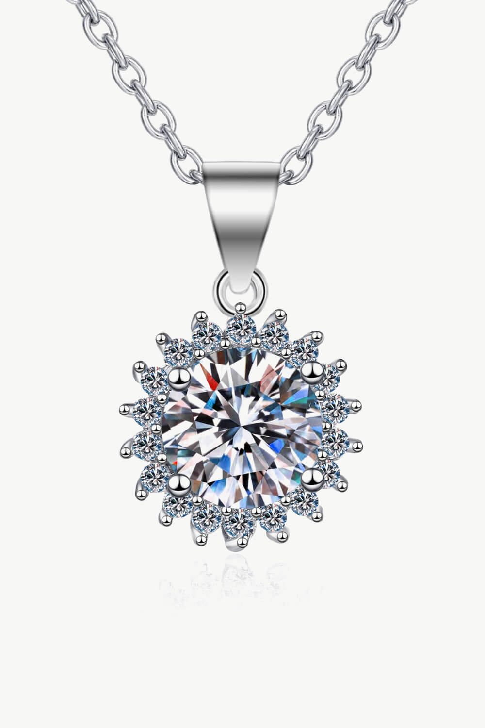 Collier avec pendentif en argent sterling 925 et moissanite