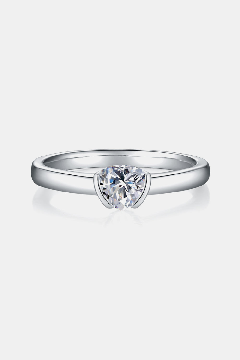 Bague solitaire en argent sterling 925 avec moissanite