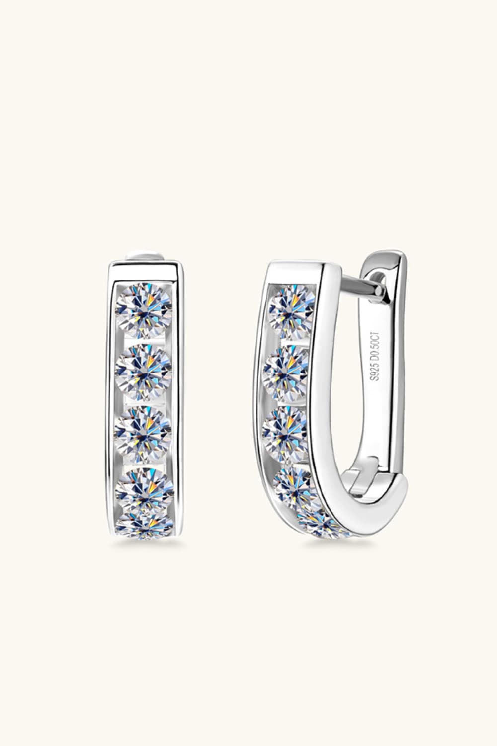 Boucles d'oreilles en argent sterling 925 avec moissanite de 1 carat