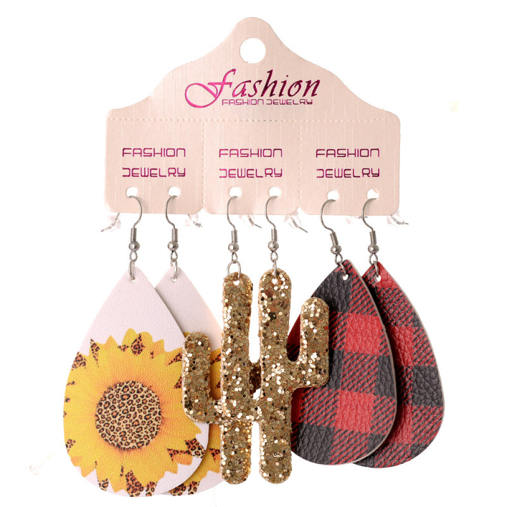 Ensemble de boucles d'oreilles en PU