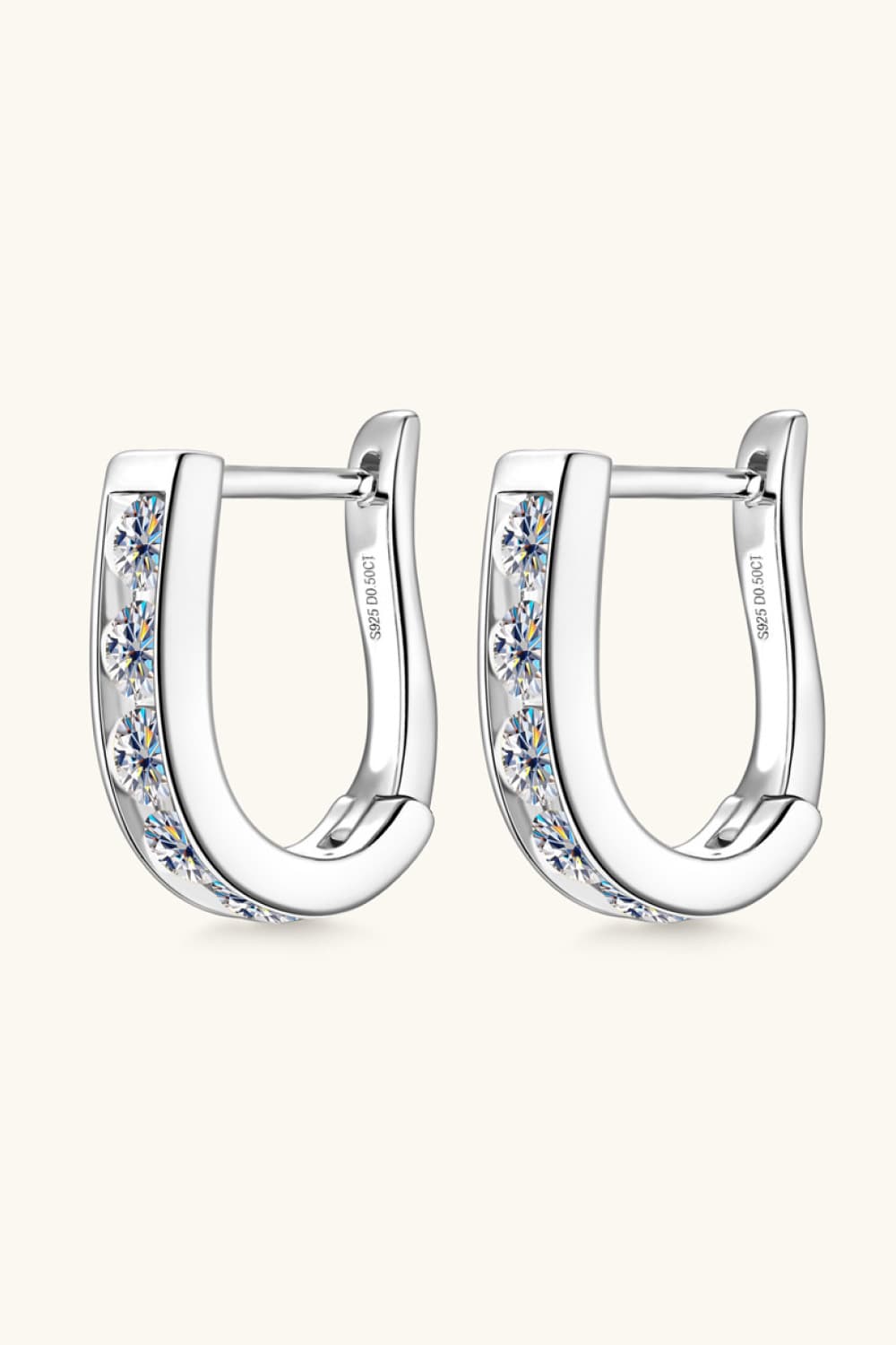 Boucles d'oreilles en argent sterling 925 avec moissanite de 1 carat