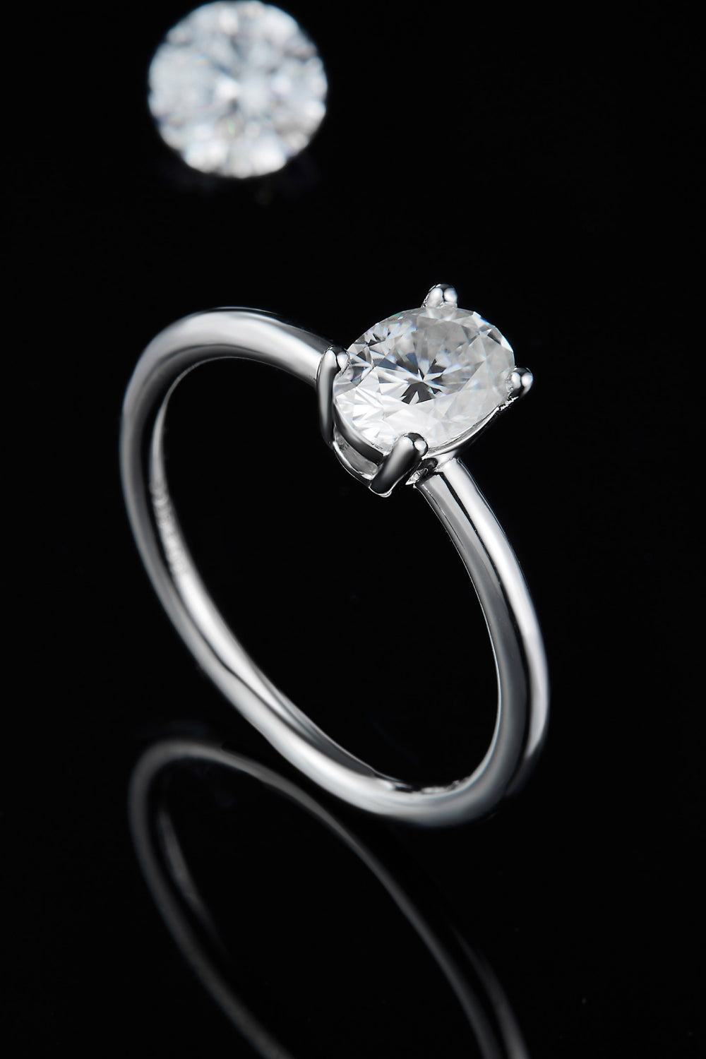 Bague solitaire en argent sterling 925 avec moissanite de 1 carat