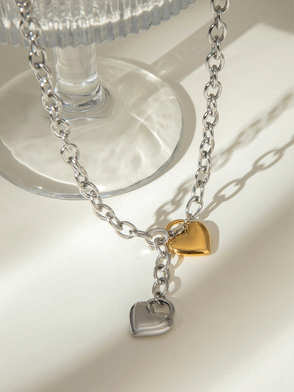 Collier chaîne coeur en acier inoxydable