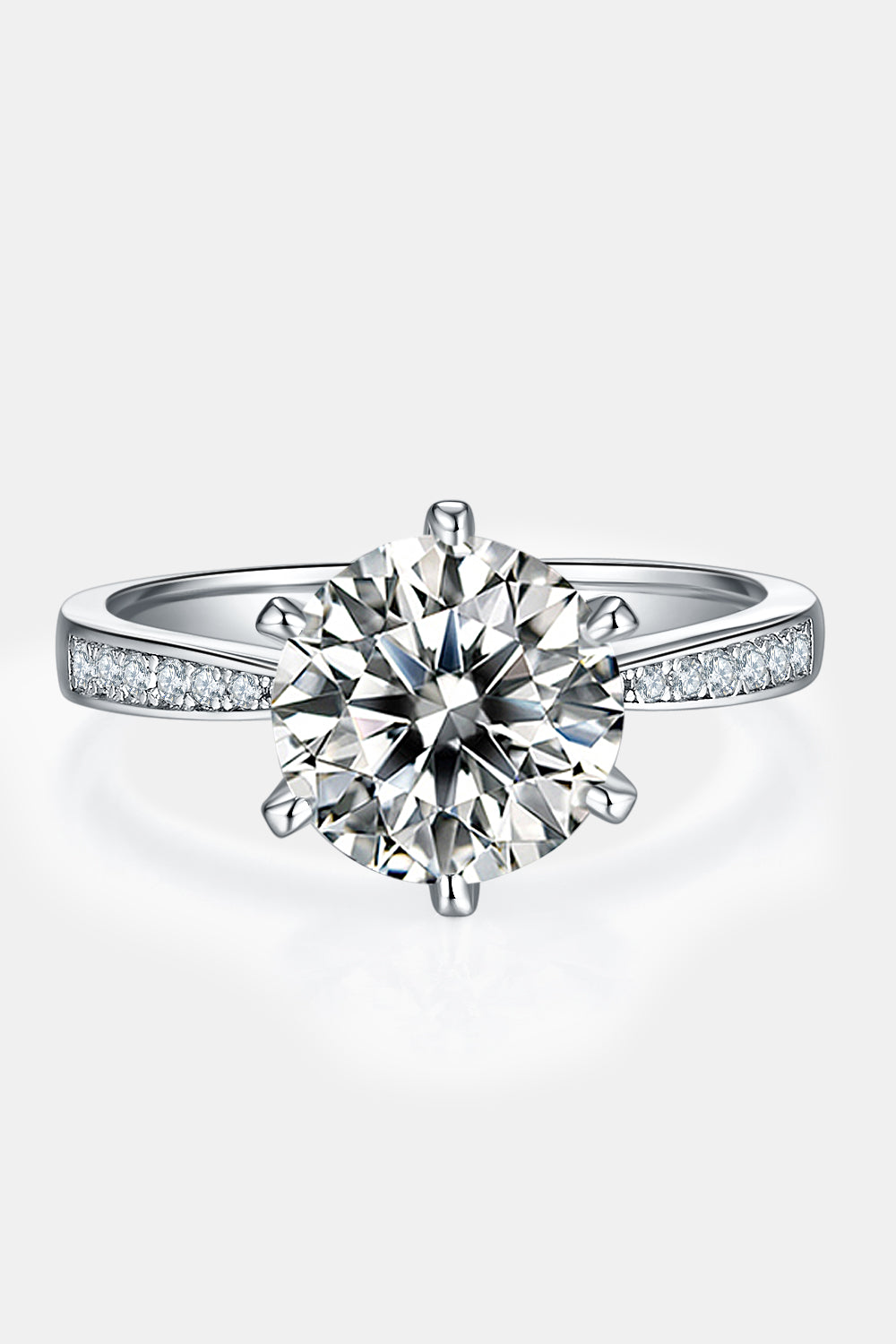 Bague avec pierre latérale en moissanite de 3 carats