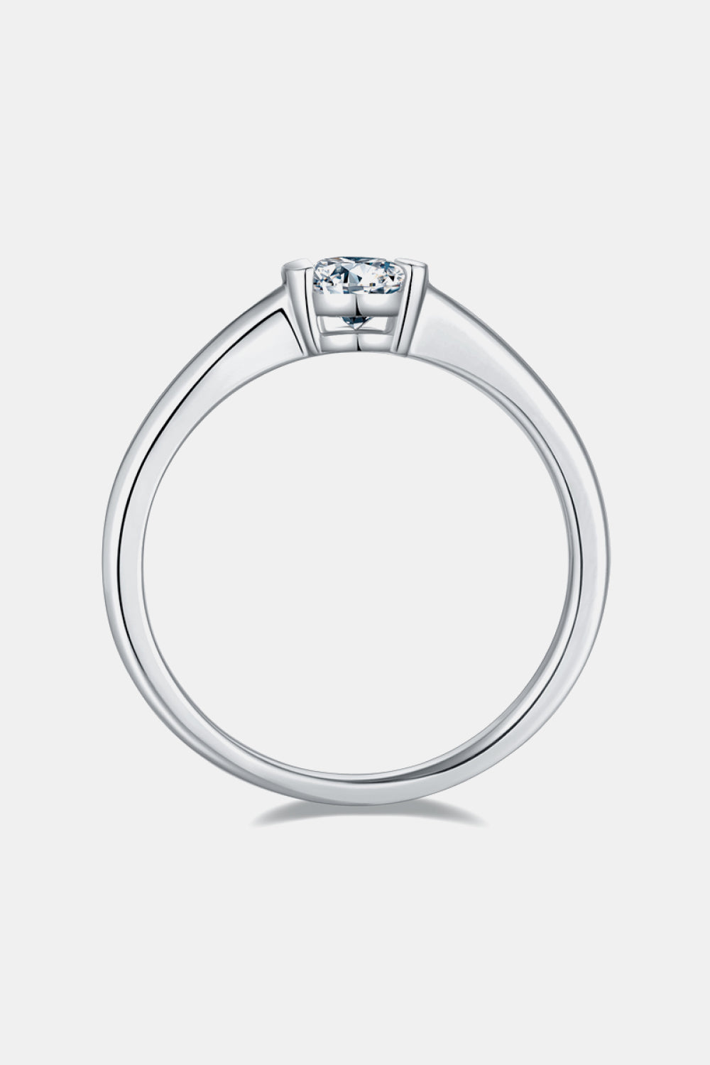 Bague solitaire en argent sterling 925 avec moissanite