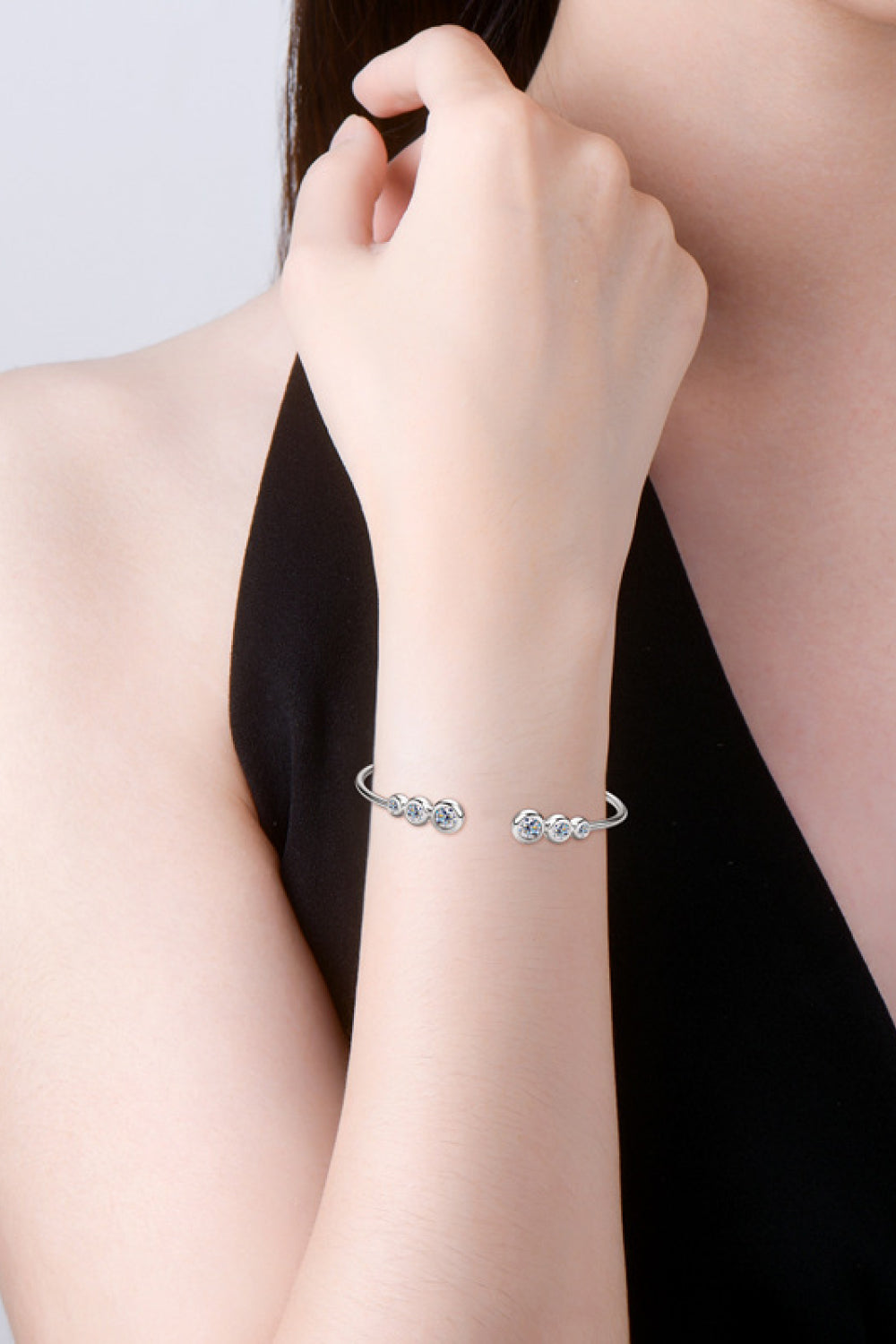 Bracelet en argent sterling 925 avec moissanite de 1,8 carat