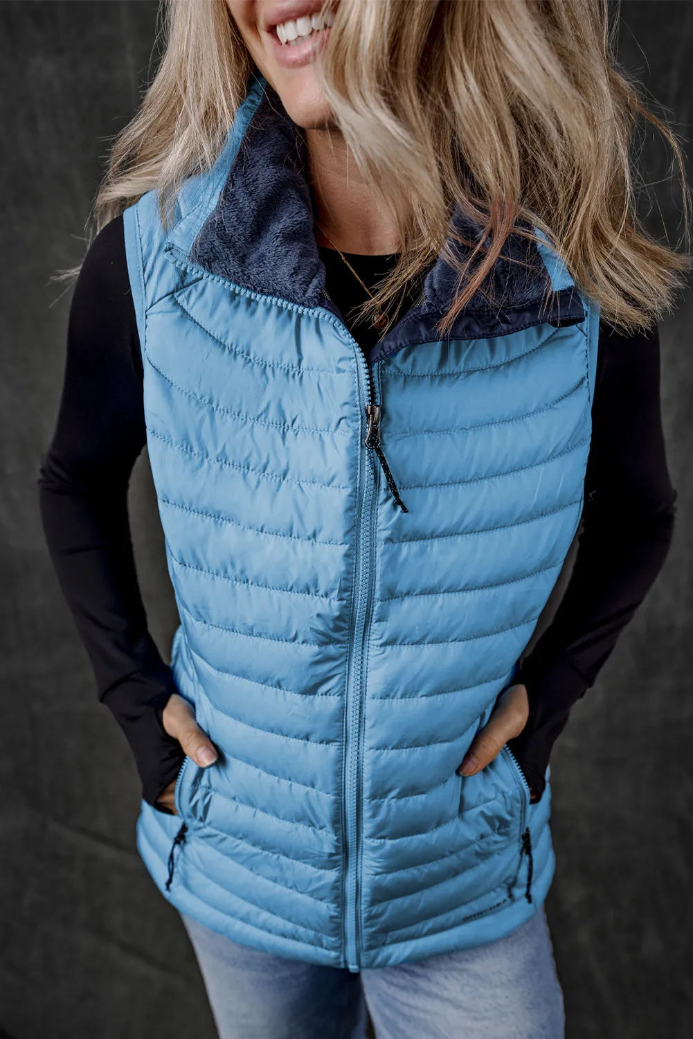 Gilet zippé à poches