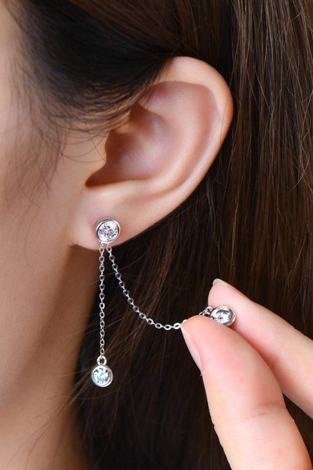 Boucles d'oreilles en argent sterling 925 avec moissanite de 2,6 carats