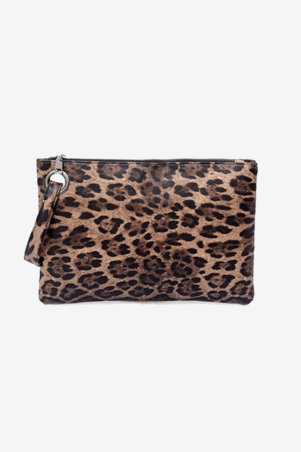 Pochette en cuir PU motif léopard