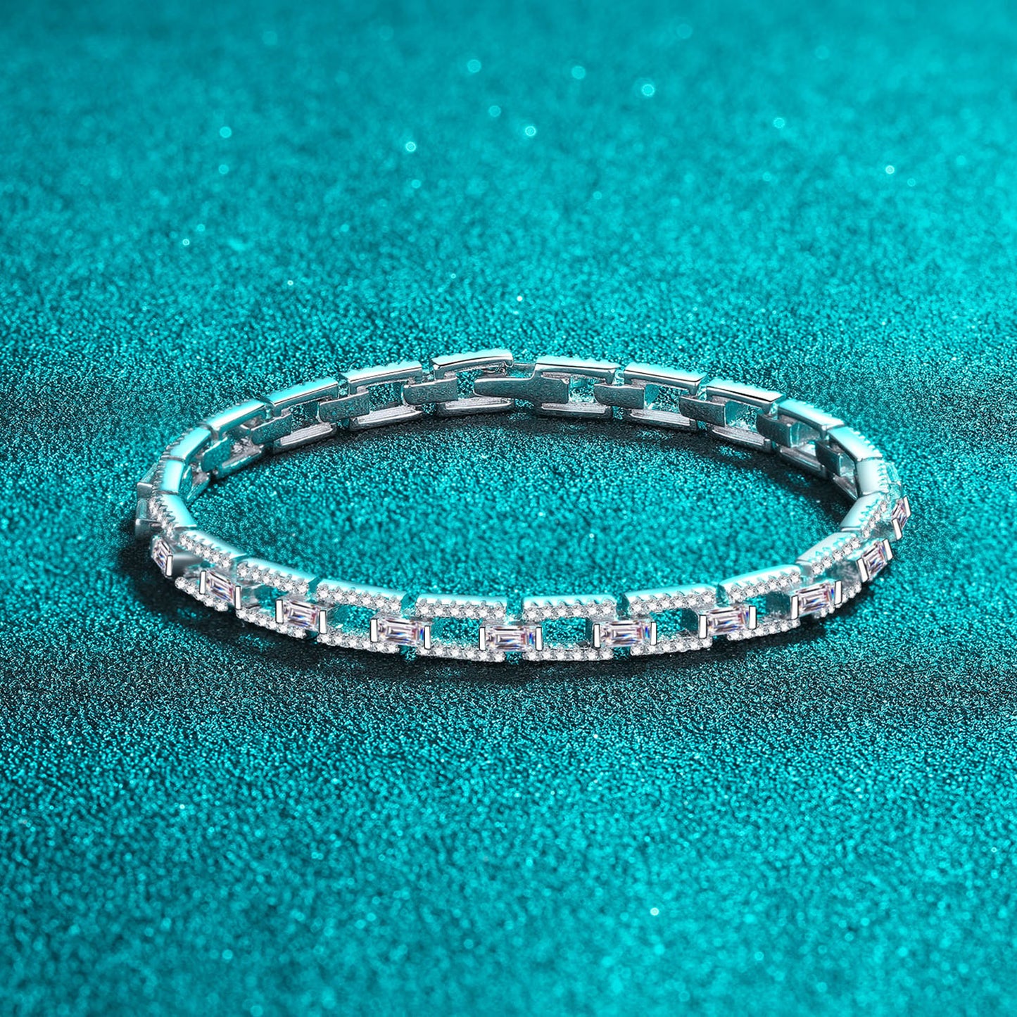 Bracelet en argent sterling 925 avec moissanite de 3,2 carats