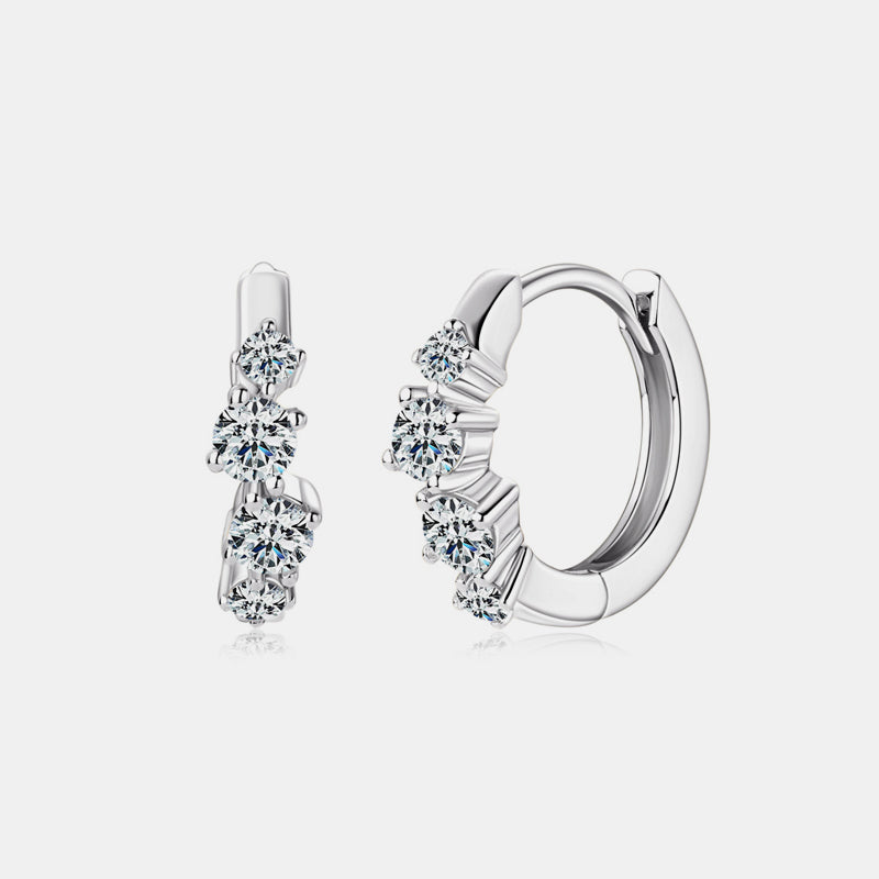 Boucles d'oreilles créoles en argent sterling 925 avec moissanite