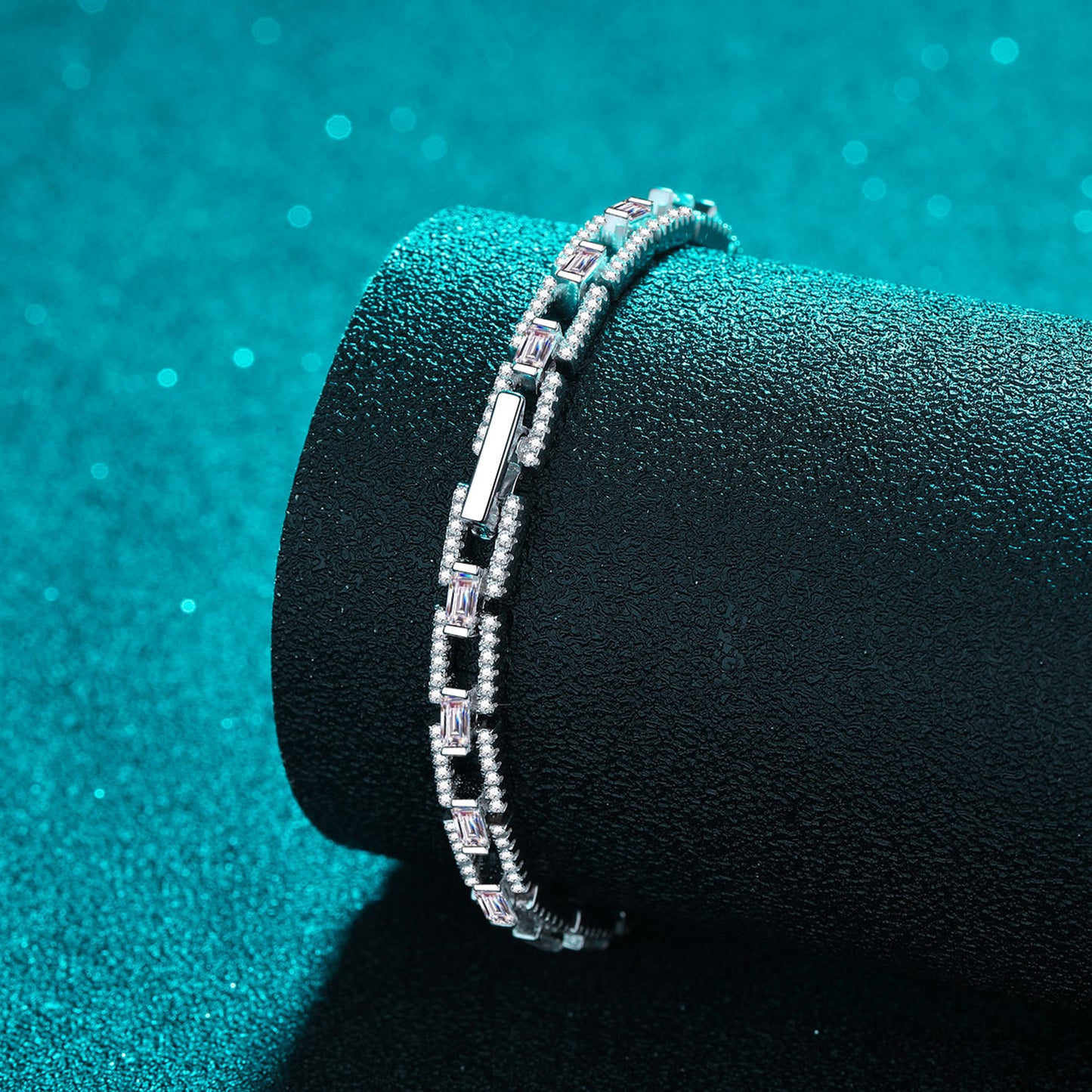 Bracelet en argent sterling 925 avec moissanite de 3,2 carats