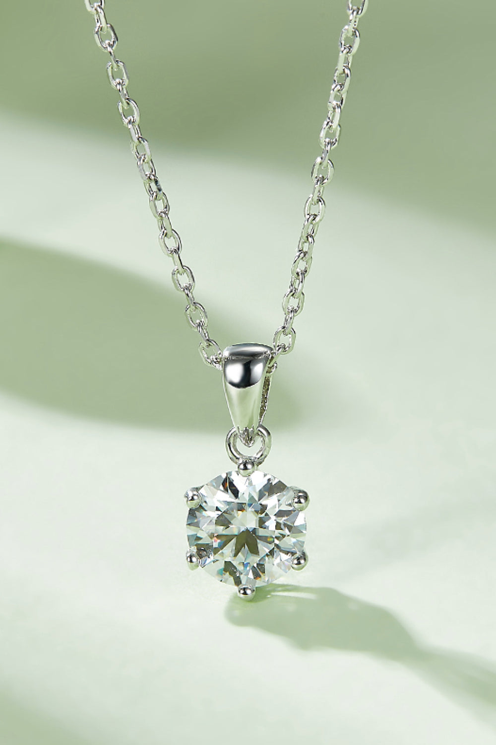 Collier en argent sterling 925 avec moissanite de 1 carat