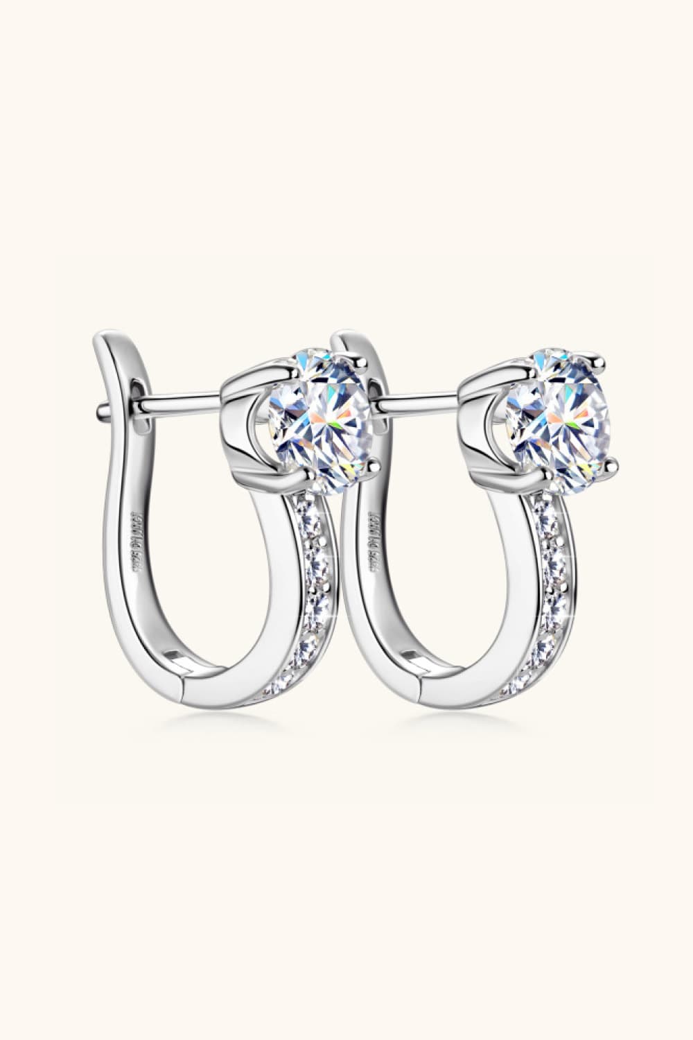 Boucles d'oreilles en argent sterling 925 avec moissanite de 2 carats