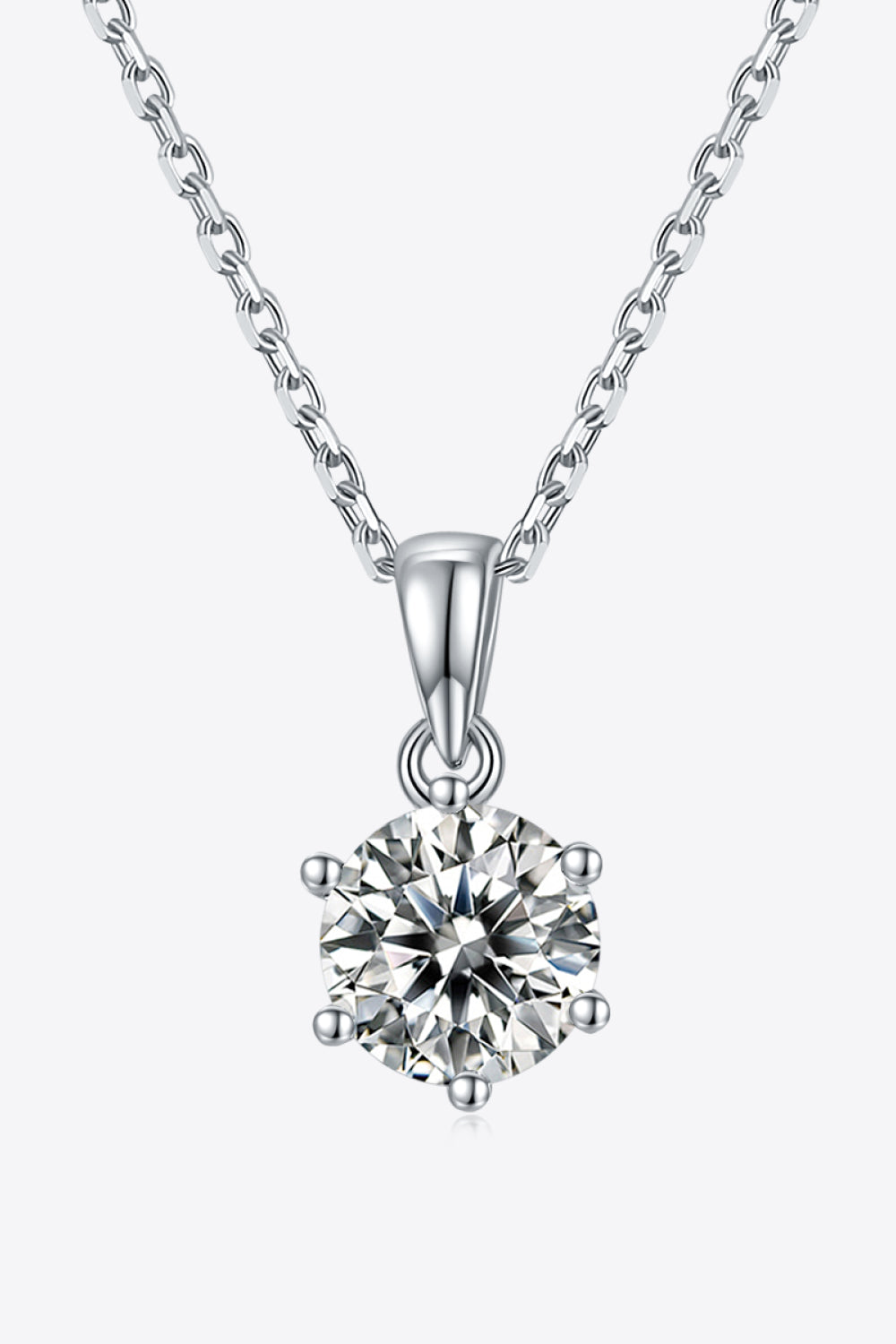 Collier en argent sterling 925 avec moissanite de 1 carat