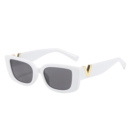 New Sunglasses Metal V Square Fashion Sunglasses Lady Retro Street