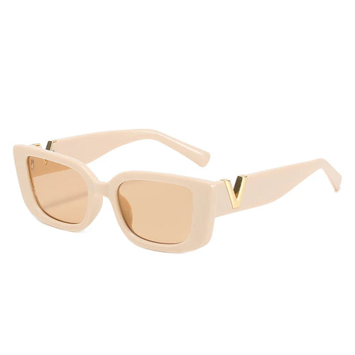 New Sunglasses Metal V Square Fashion Sunglasses Lady Retro Street