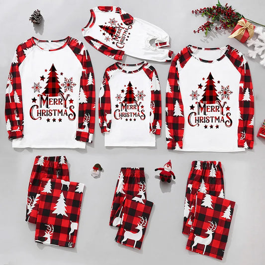 Ensemble pyjama 2 pièces pour maman, papa et enfants, tenues de Noël assorties 