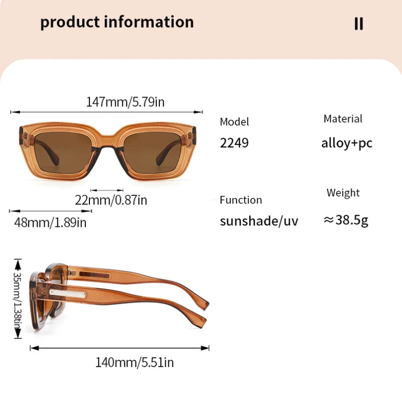 New Retro Square Men And Women With The Same Sunglasses Fashion Ins