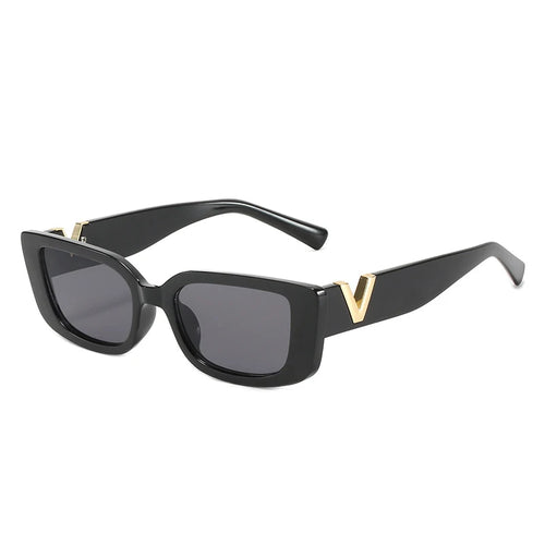 New Sunglasses Metal V Square Fashion Sunglasses Lady Retro Street