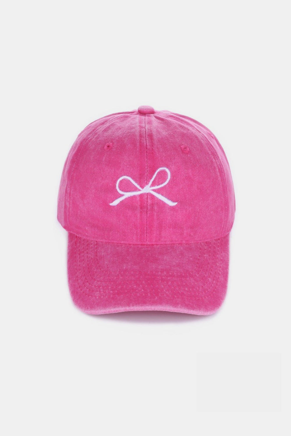 Zenana Bow Embroidered Washed Cotton Caps