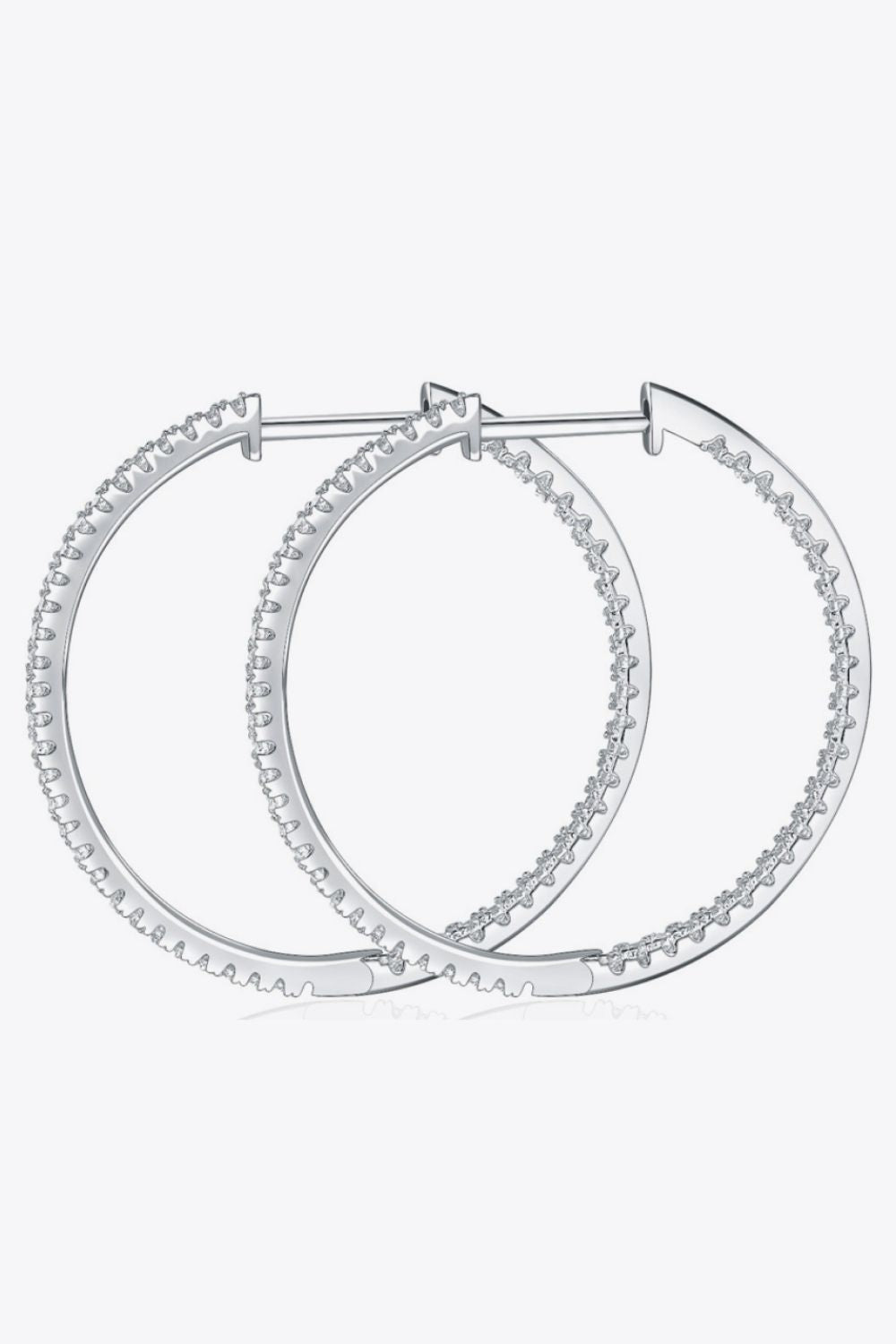 Boucles d'oreilles créoles en argent sterling 925 avec moissanite incrustée