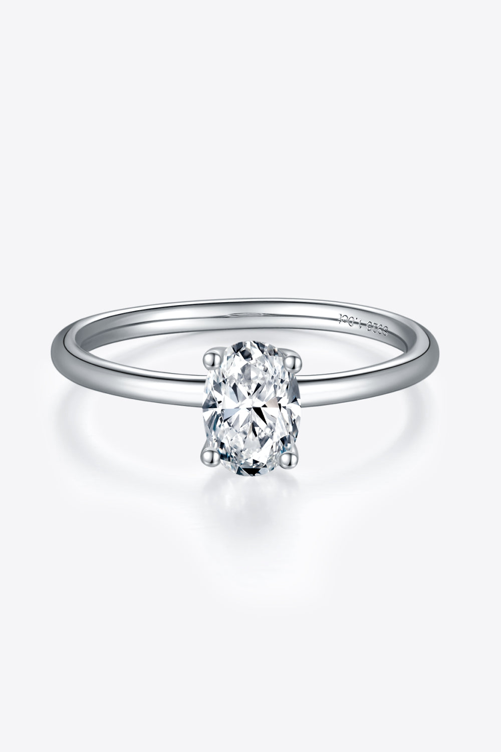 Bague solitaire en argent sterling 925 avec moissanite de 1 carat