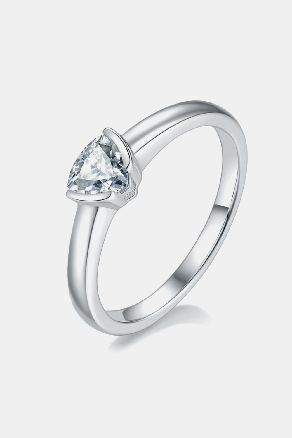 Bague solitaire en argent sterling 925 avec moissanite