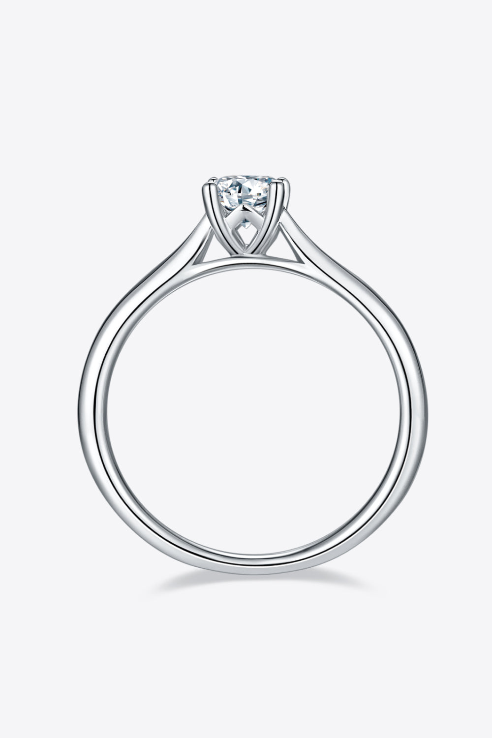 Bague solitaire en argent sterling 925 avec moissanite