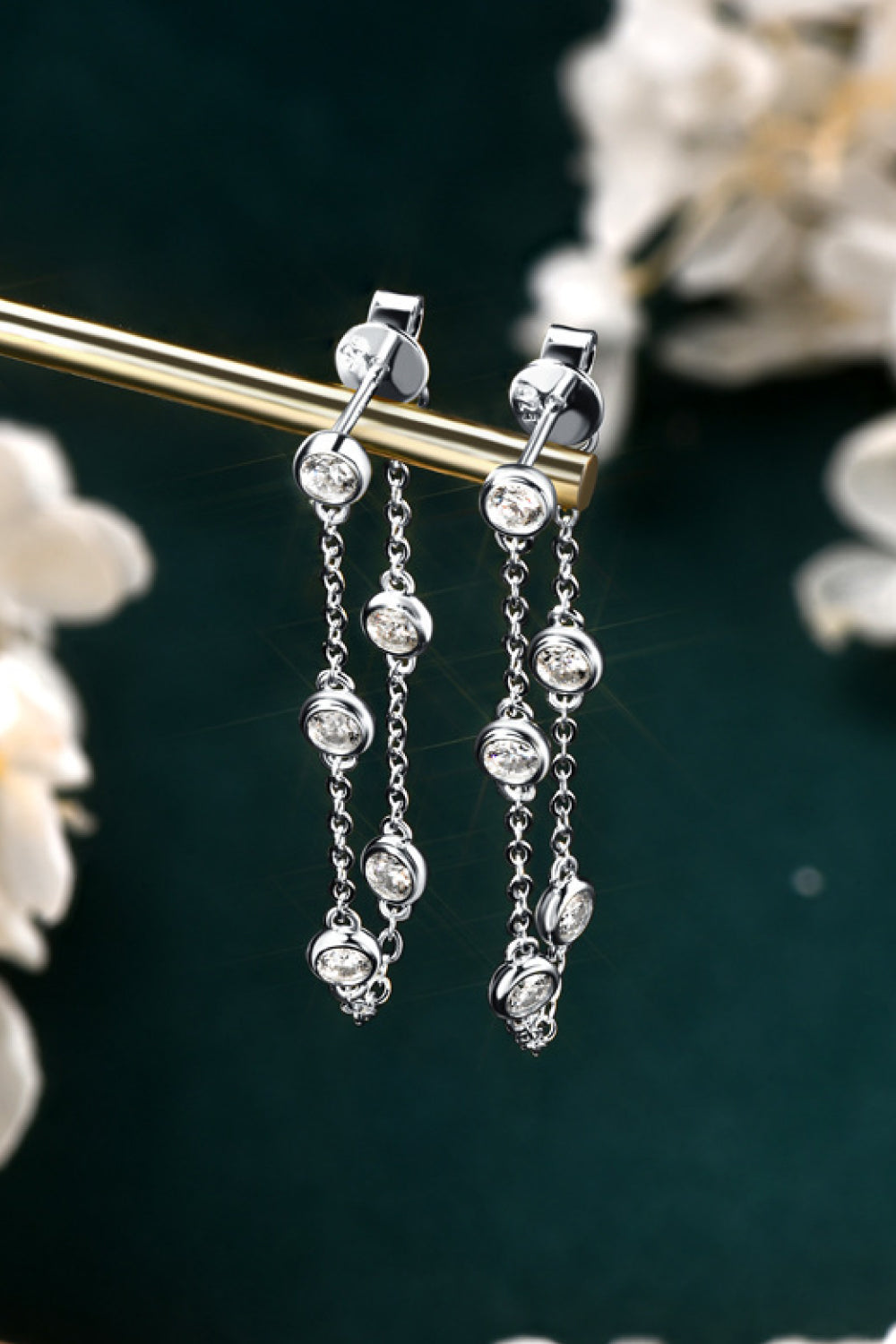 Boucles d'oreilles en argent sterling 925 avec moissanite de 1 carat