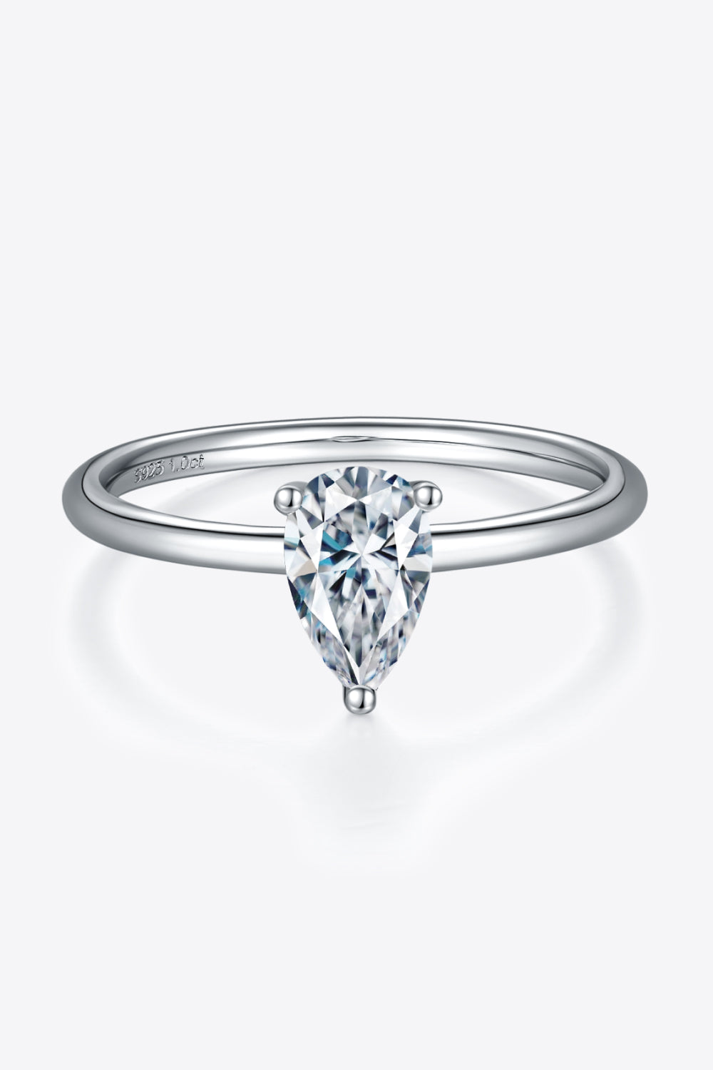 Bague solitaire en argent sterling 925 avec moissanite de 1 carat