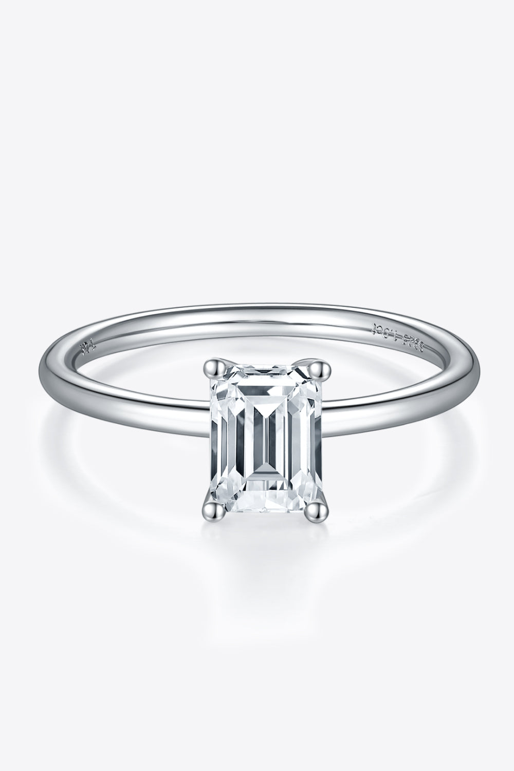 Bague solitaire en argent sterling 925 avec moissanite de 1 carat