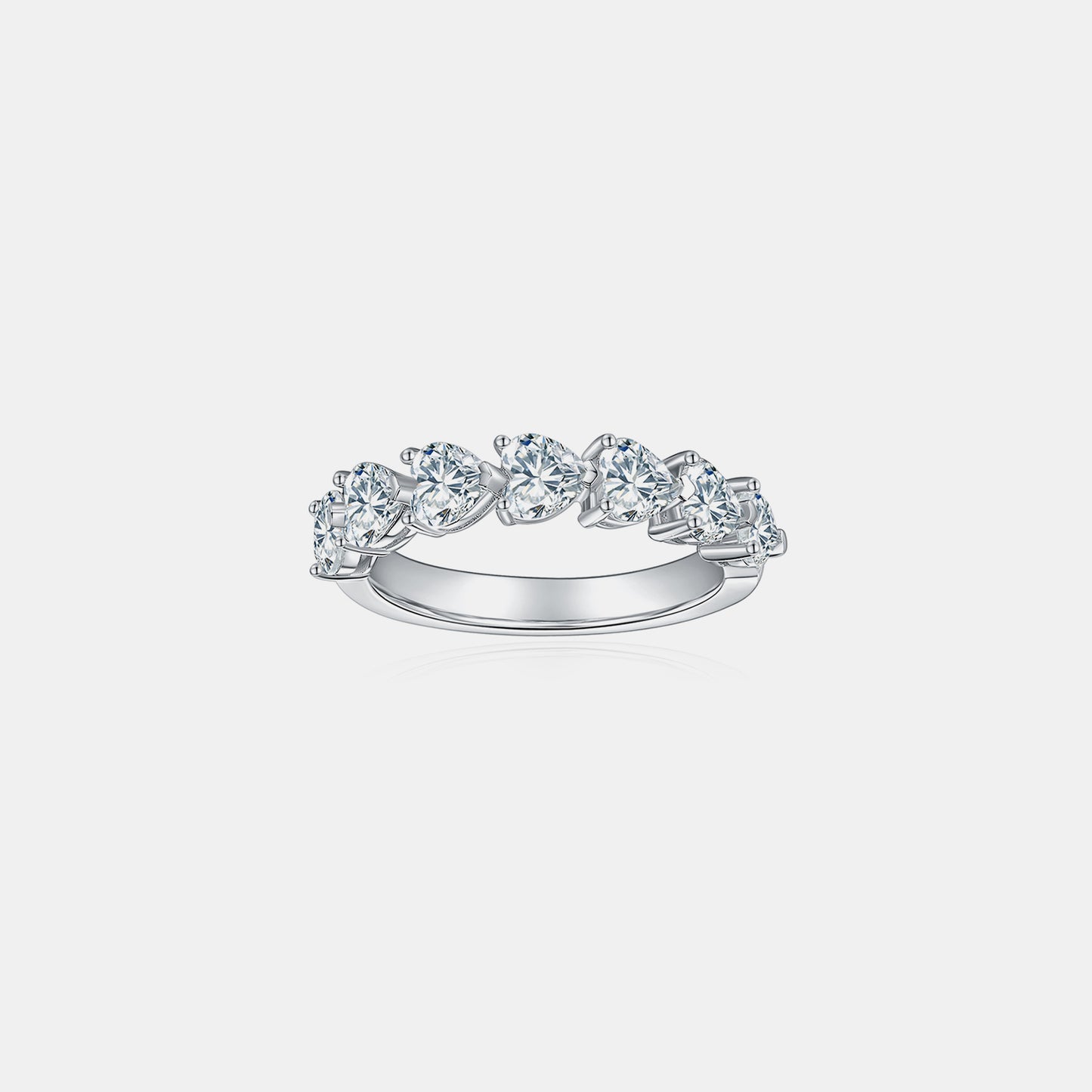 Bague en argent sterling 925 avec cœur en moissanite de 2,1 carats