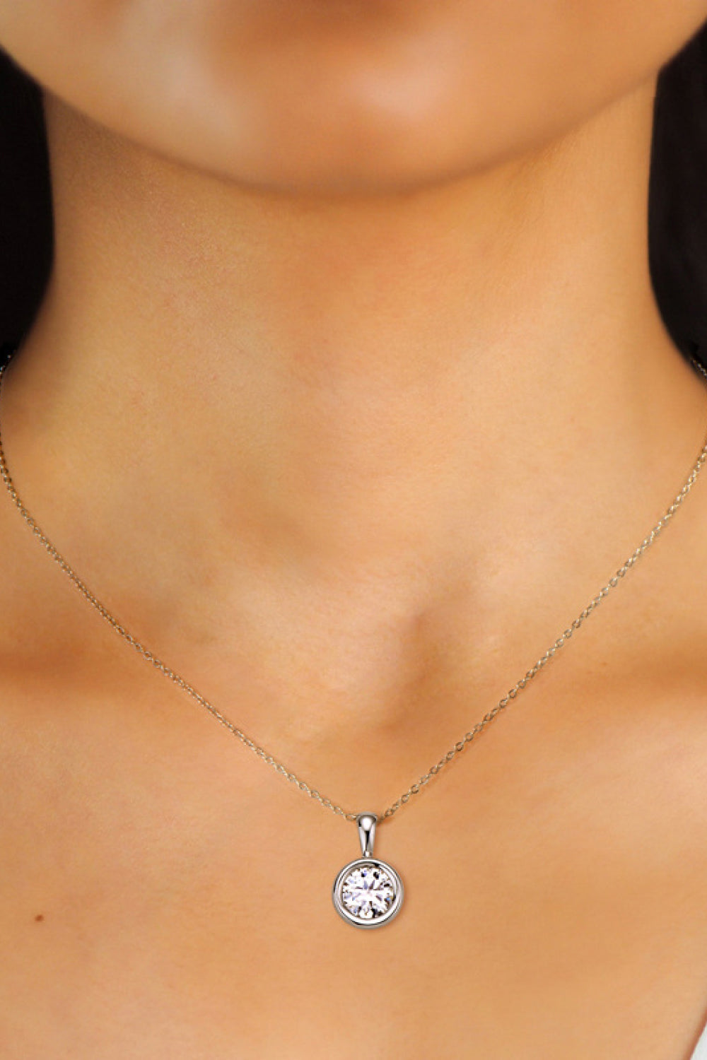 Collier en argent sterling 925 avec moissanite de 2 carats