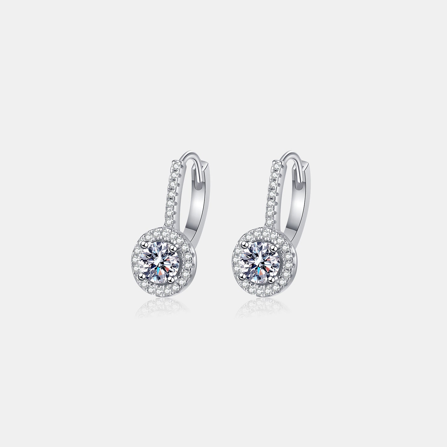 Boucles d'oreilles en argent sterling 925 avec moissanite de 1 carat