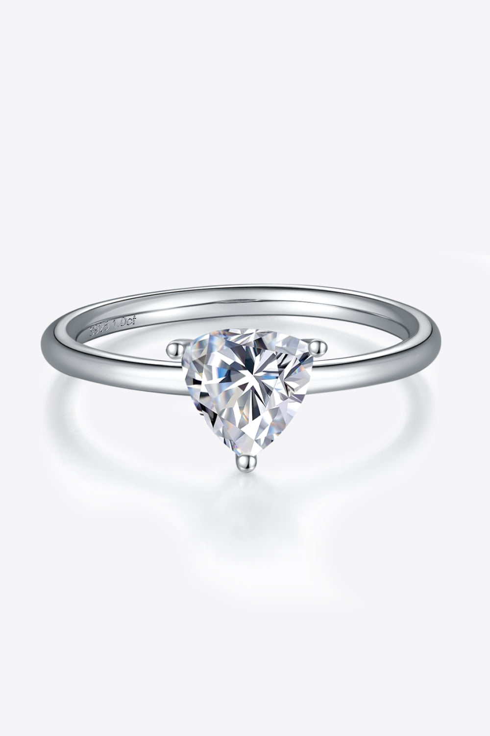 Bague solitaire en argent sterling 925 avec moissanite de 1 carat