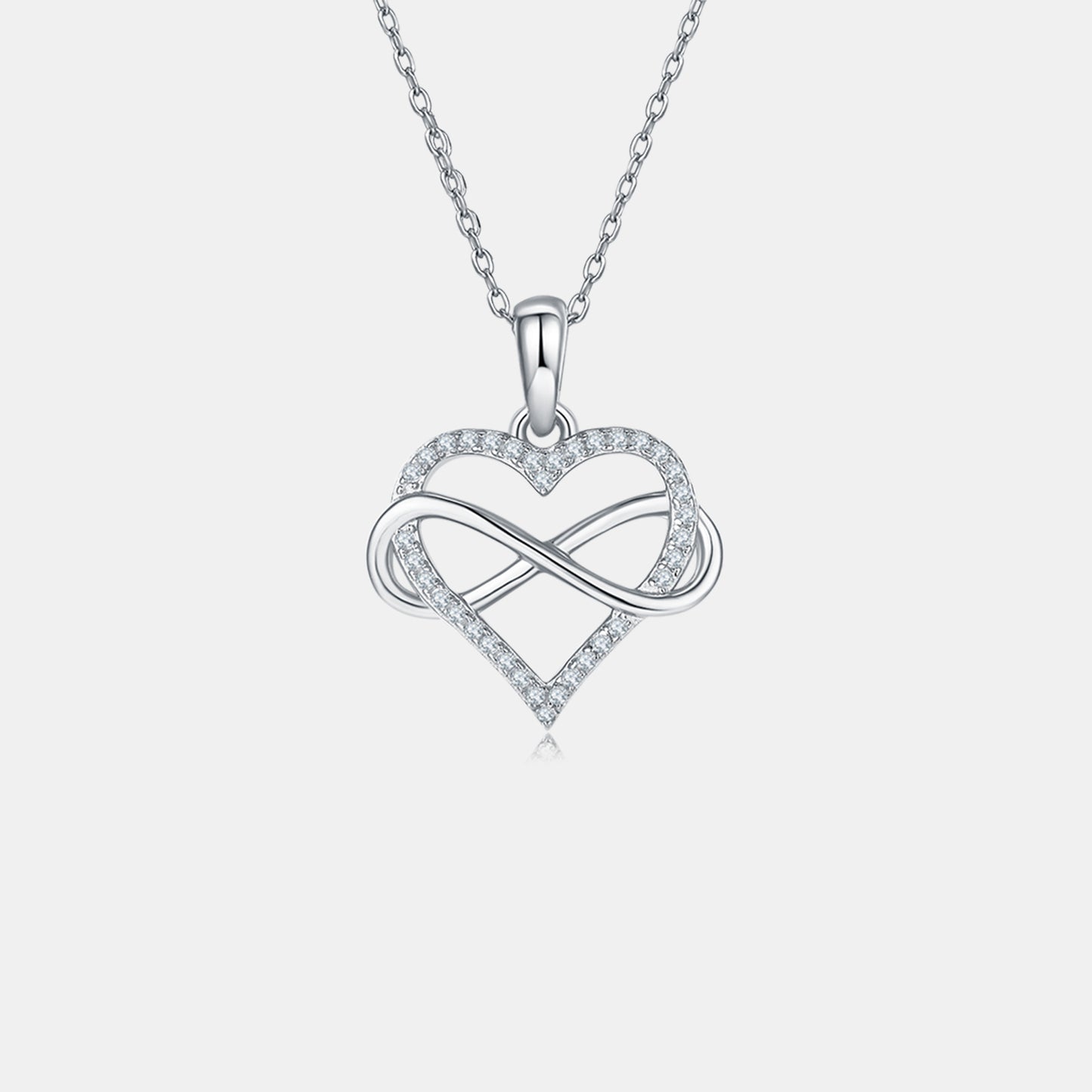 Collier en argent sterling 925 en forme de cœur avec moissanite