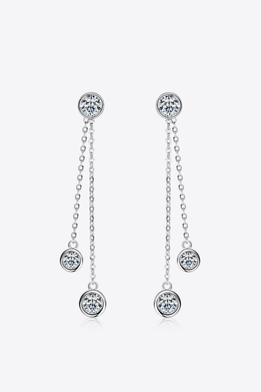 Boucles d'oreilles en argent sterling 925 avec moissanite de 2,6 carats