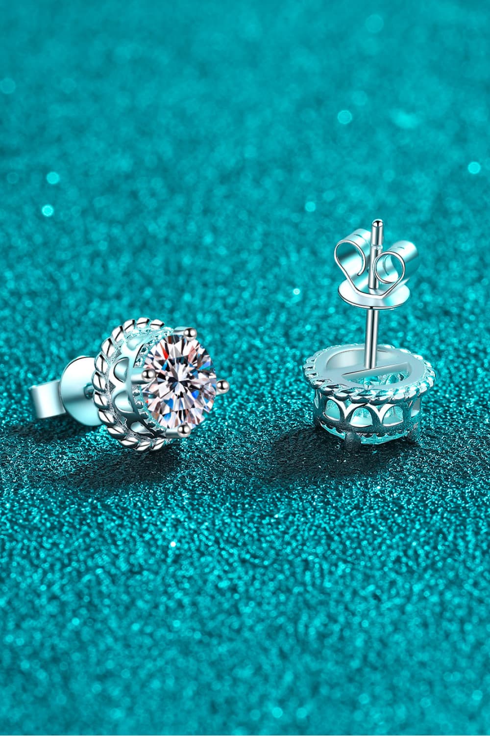 Boucles d'oreilles à tige en argent sterling 925 avec moissanite de 2 carats