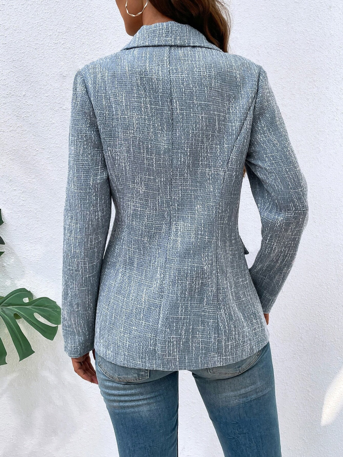 Blazer à manches longues avec col à revers et poches