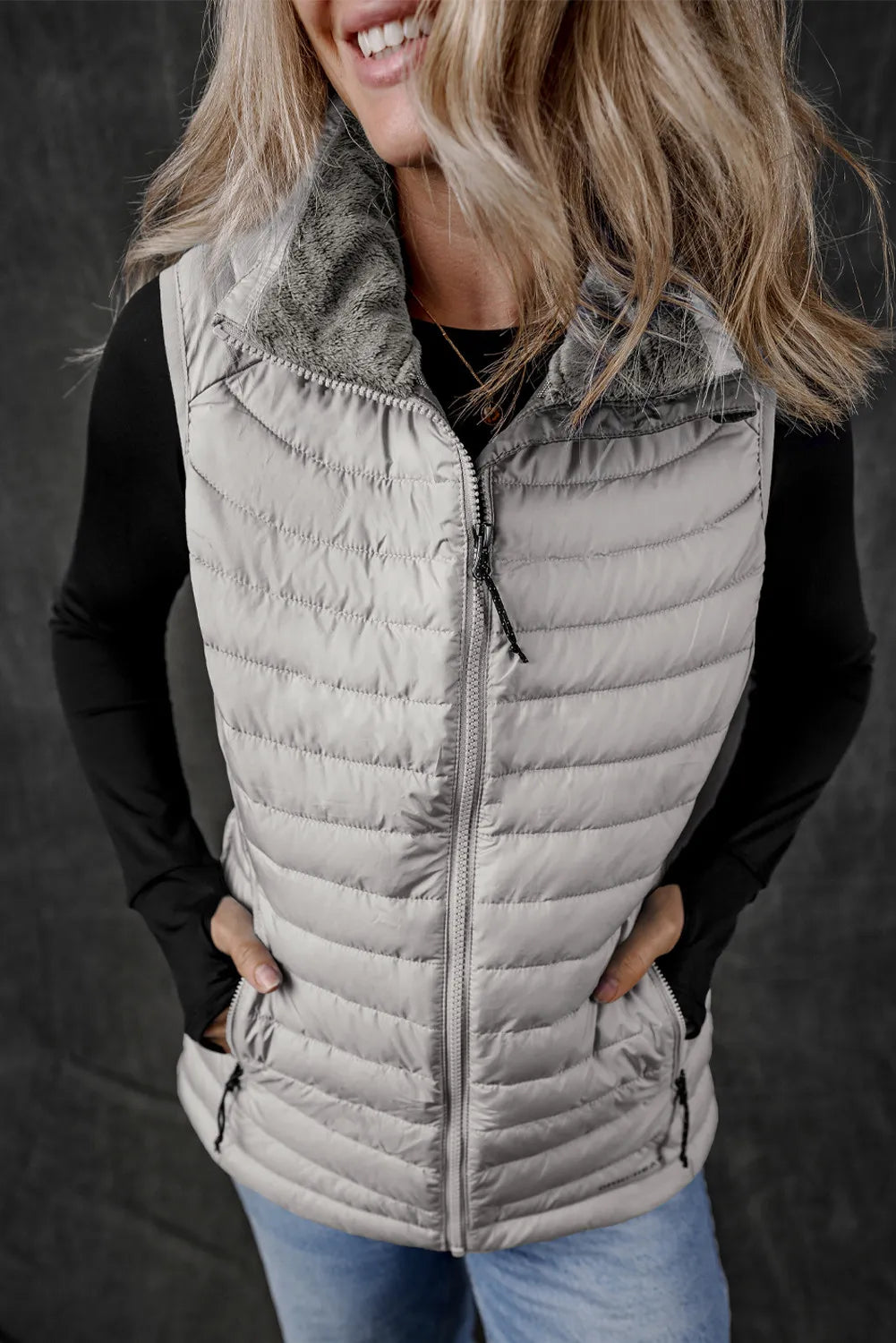 Gilet zippé à poches