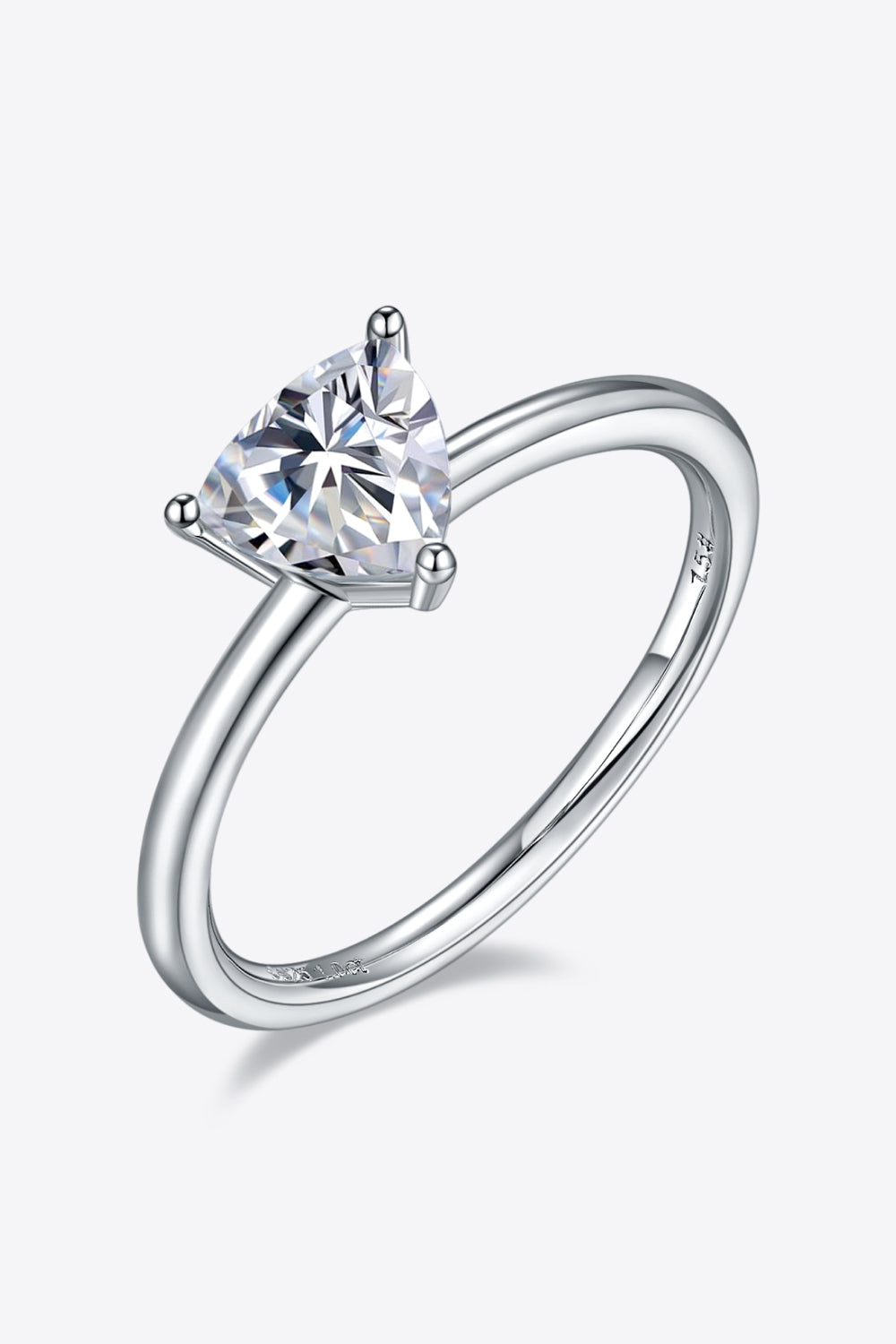 Bague solitaire en argent sterling 925 avec moissanite de 1 carat