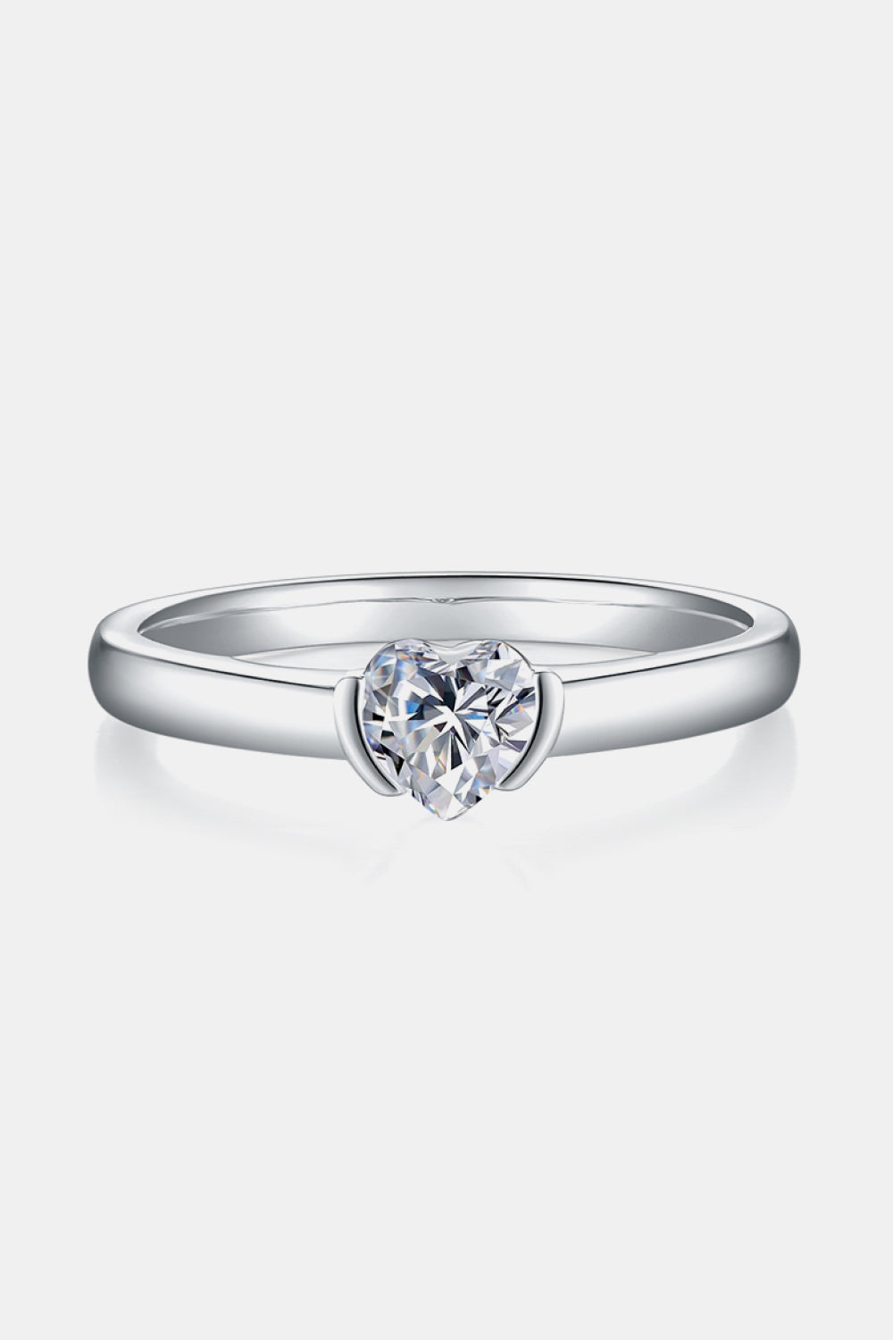 Bague solitaire en argent sterling 925 avec moissanite