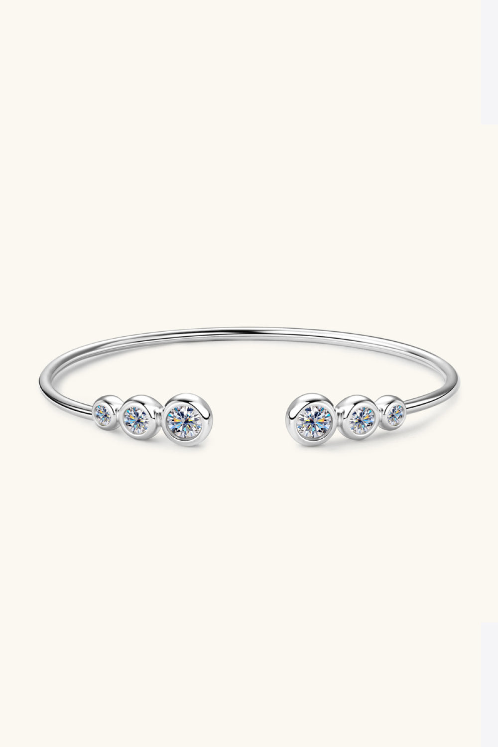 Bracelet en argent sterling 925 avec moissanite de 1,8 carat